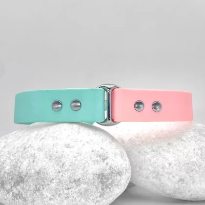 Collier bicolore 25mm PVC -  à personnaliser 🎨