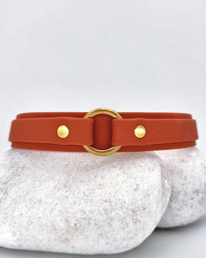 Zweilagiges PVC Hundehalsband mit Mittelring 25mm – personalisierbar 🎨