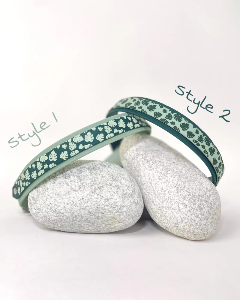 Collier double 25mm BioThane® – Monstera – Image 2
