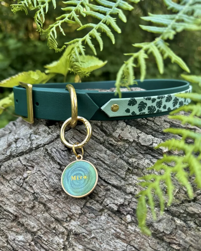 Collier double 25mm BioThane® – Monstera – Image 7